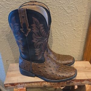 Roper Black and Brown Western Cowboy Boots